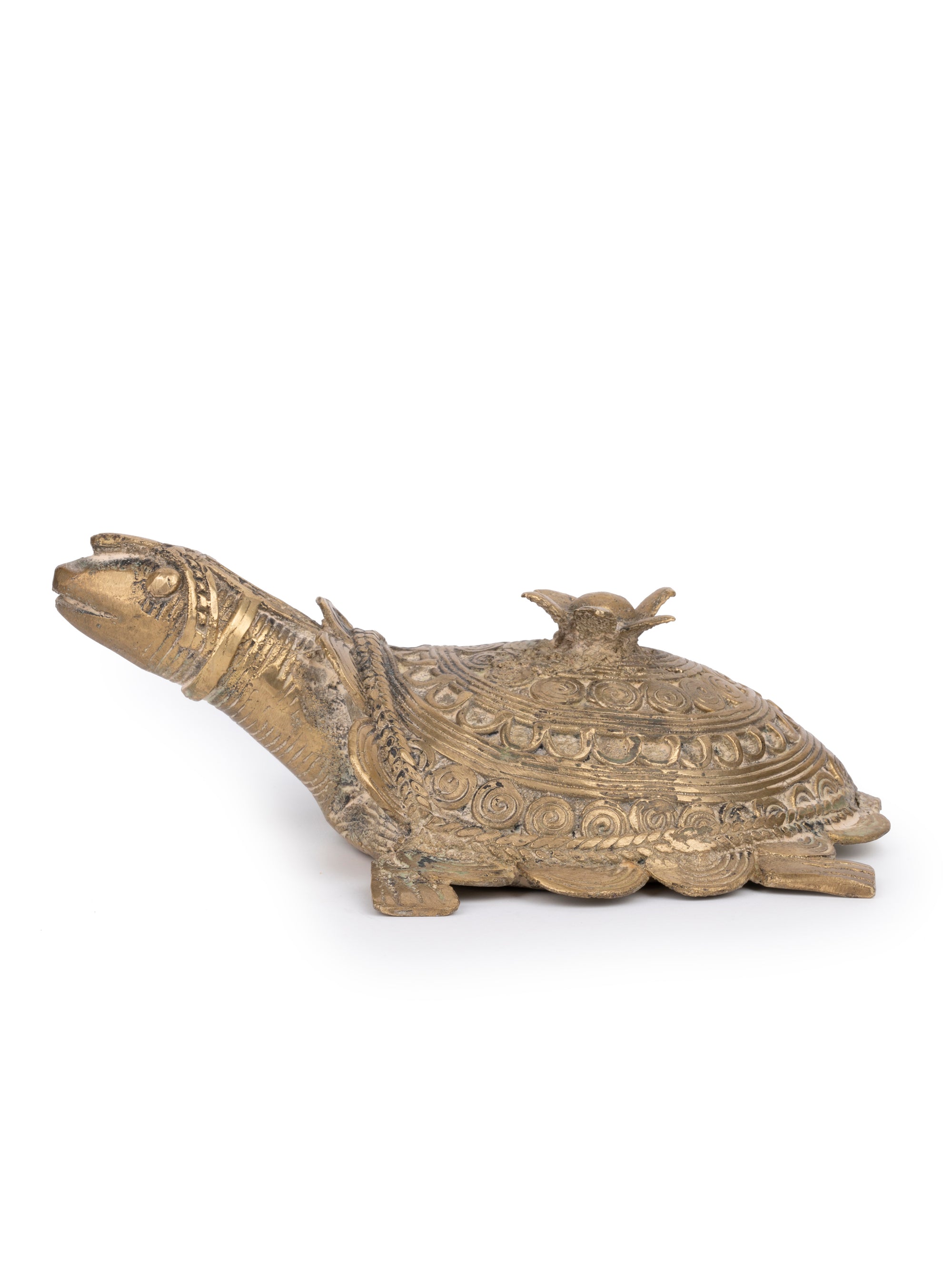 Dokra Art Tortoise figurine Decorative Showpiece made of Brass Metal - The Heritage Artifacts