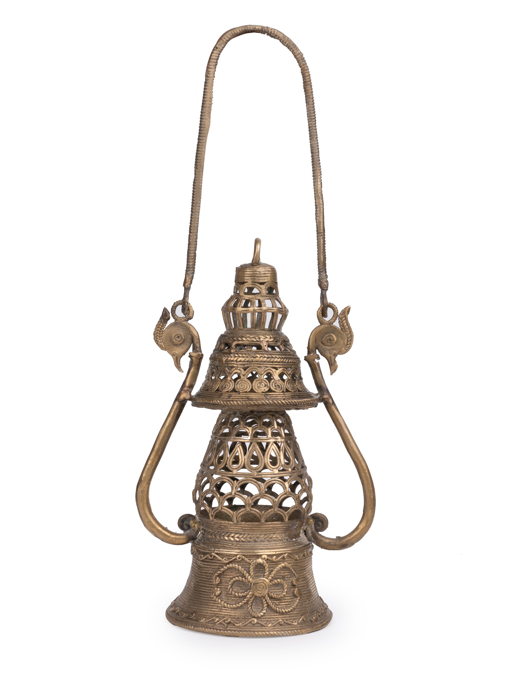 Dokra Art Lantern / Hurricane Decorative Showpiece - 9 inches height - The Heritage Artifacts