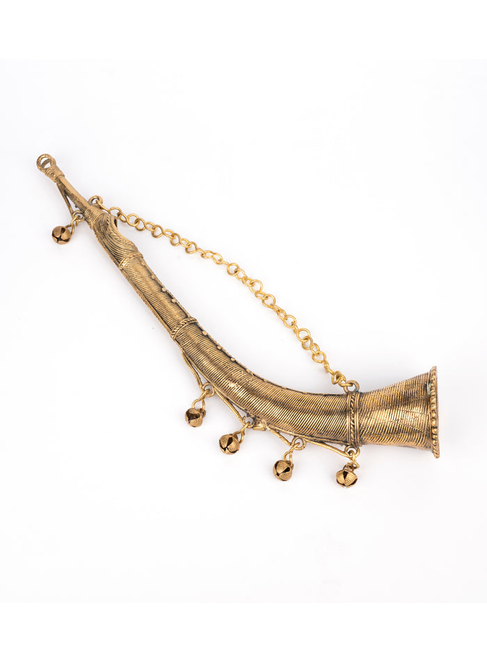 Dokra Art Musical Instrument Todi / Trumpet Hanging Showpiece - The Heritage Artifacts