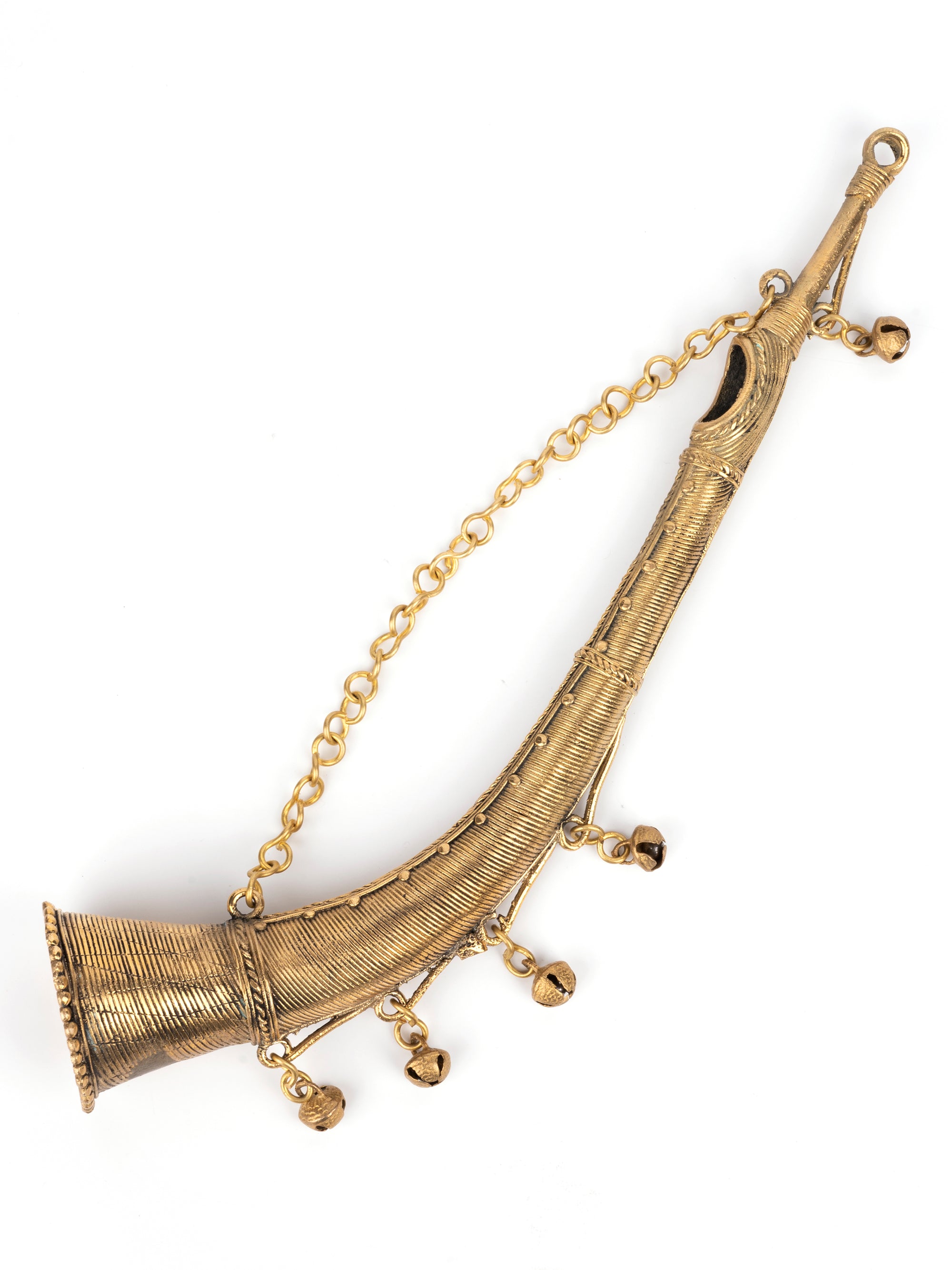 Dokra Art Musical Instrument Todi / Trumpet Hanging Showpiece - The Heritage Artifacts