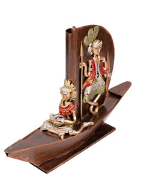 Shantiniketan Art - Resin Boat Decorative Showpiece - The Heritage Artifacts