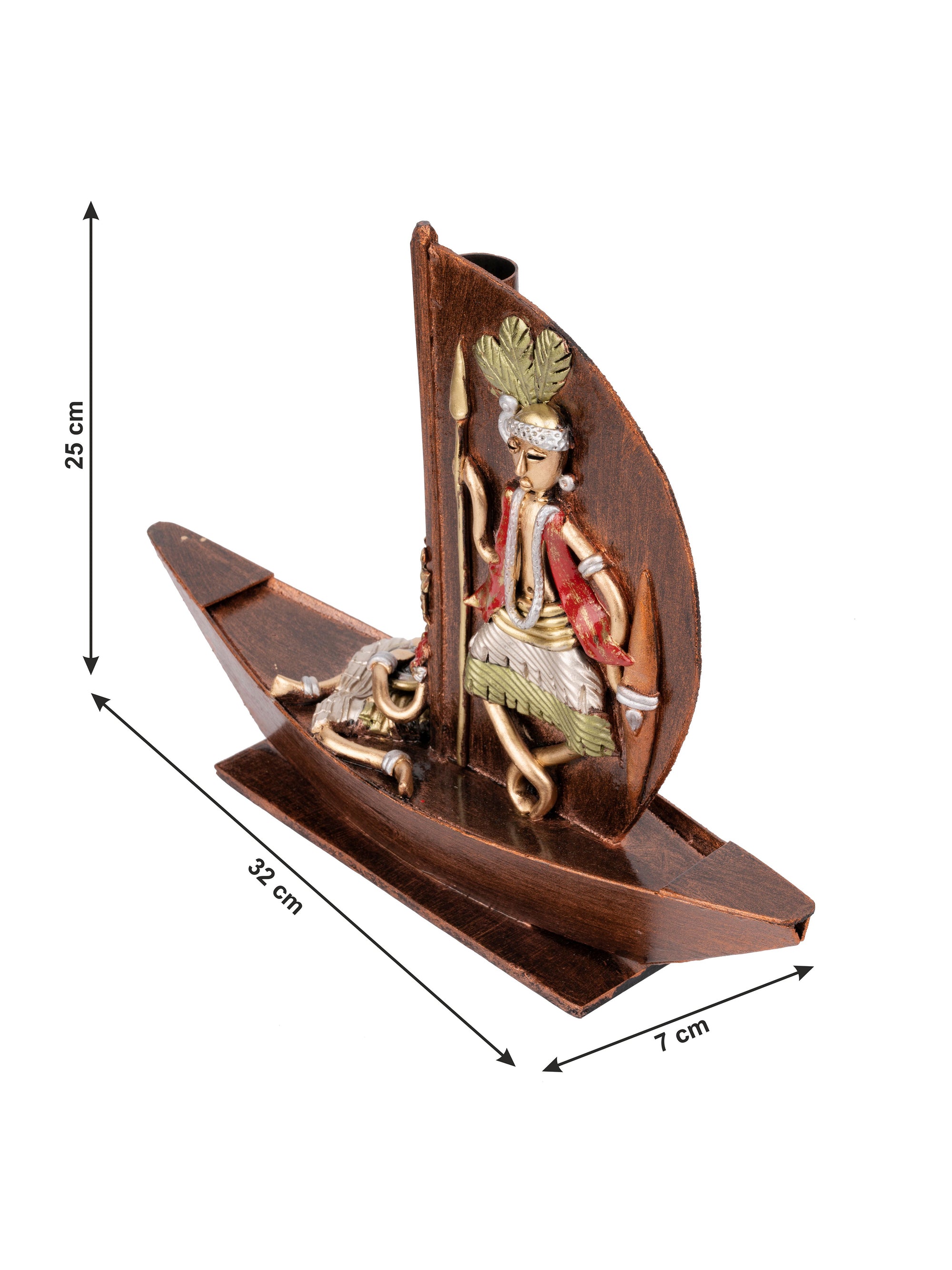Shantiniketan Art - Resin Boat Decorative Showpiece - The Heritage Artifacts