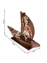 Shantiniketan Art - Resin Boat Decorative Showpiece - The Heritage Artifacts
