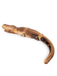 Shantiniketan Art - Wooden Crocodile Showpiece / Toy - The Heritage Artifacts