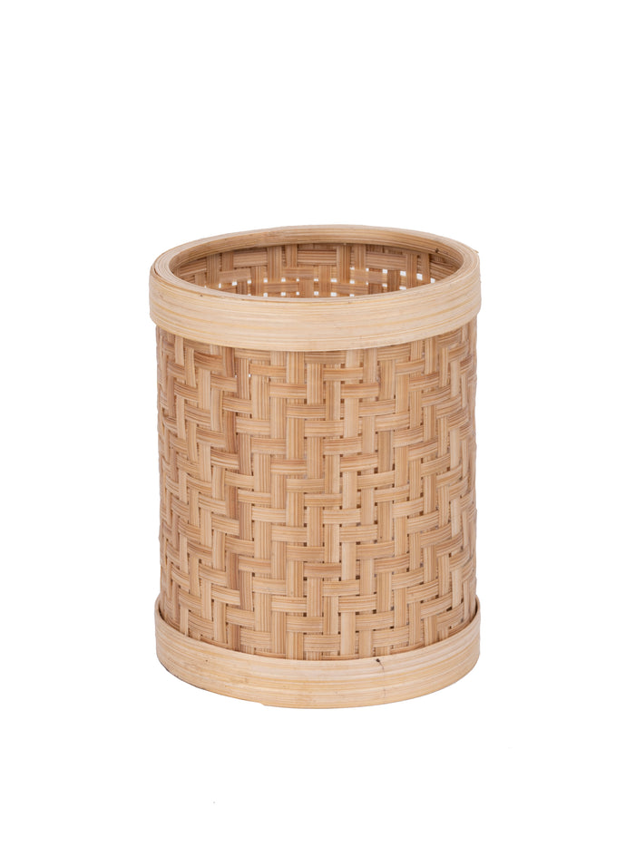 Shantiniketan Art - Bamboo Weave Pen / Pencil Stand for Home Office - The Heritage Artifacts