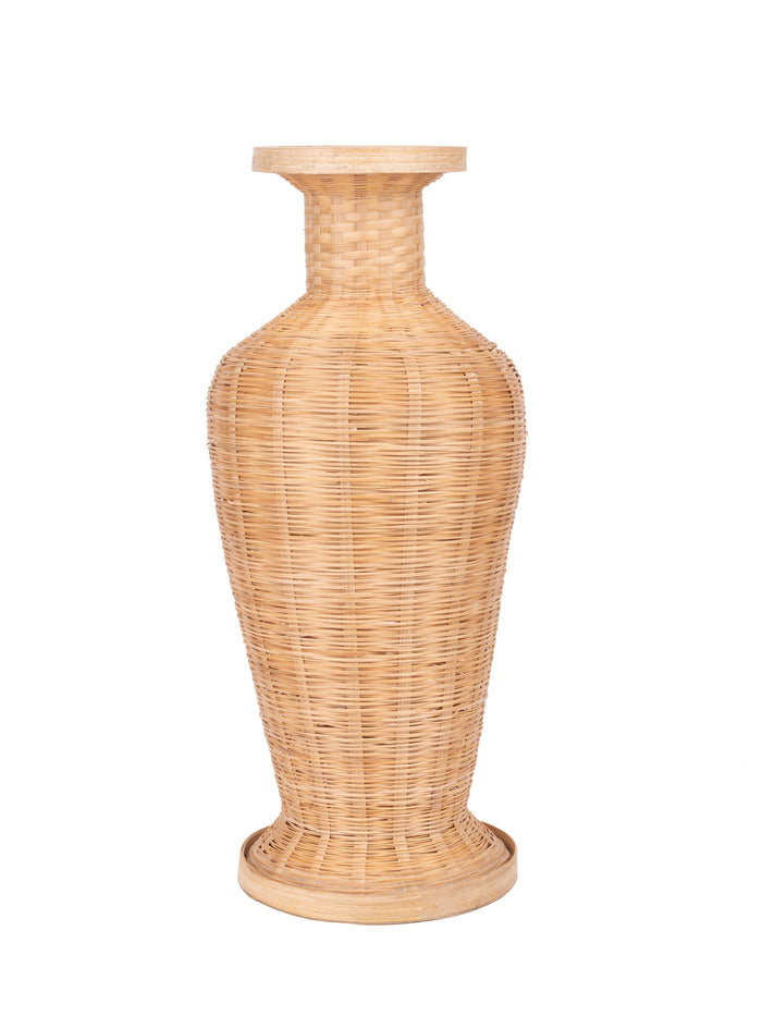 Shantiniketan Art - Bamboo Weave Flower Vase - 14 inches Height - The Heritage Artefacts