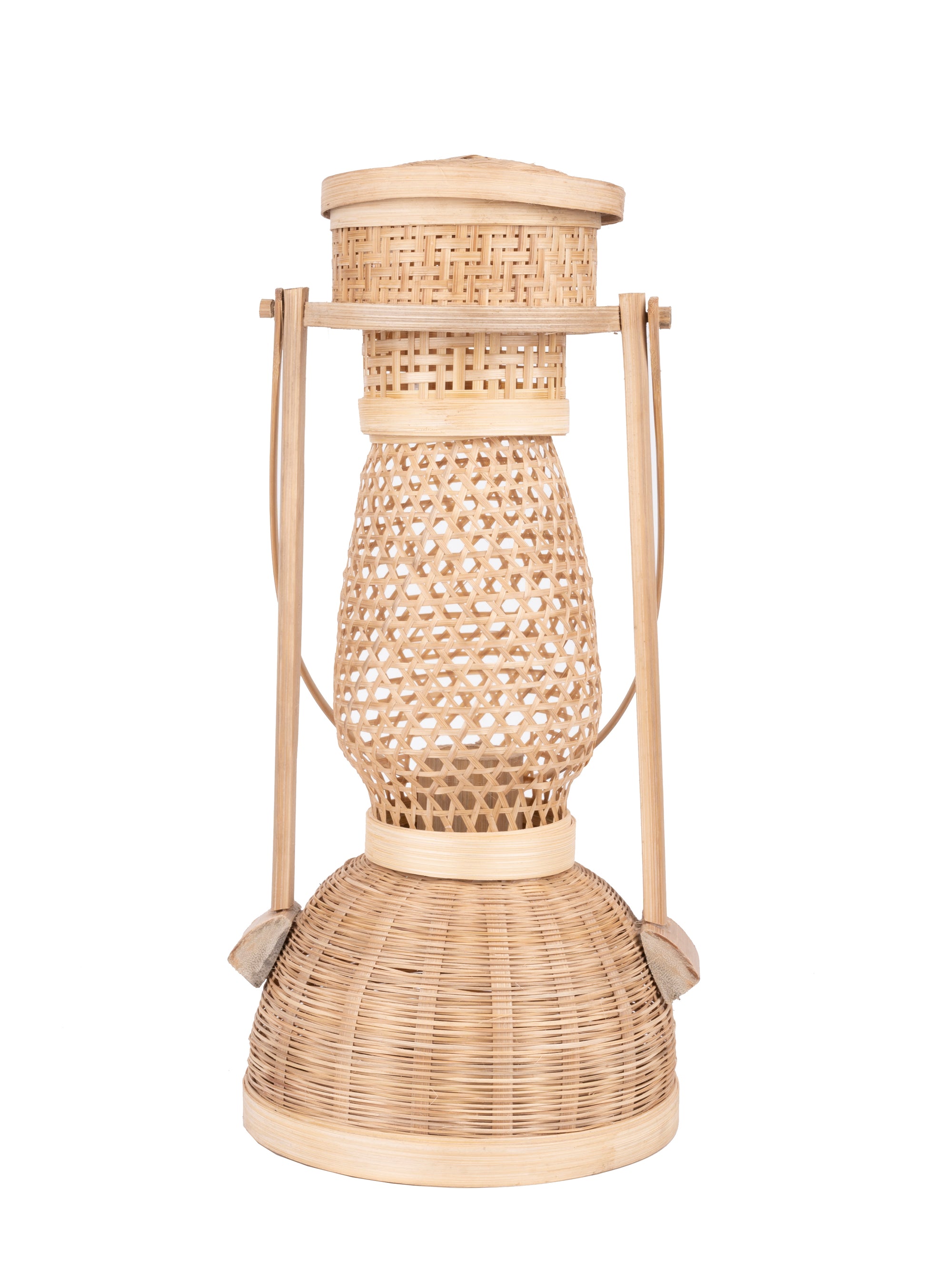 Shantiniketan Art - Bamboo Weave Lantern Decorative Showpiece - The Heritage Artifacts