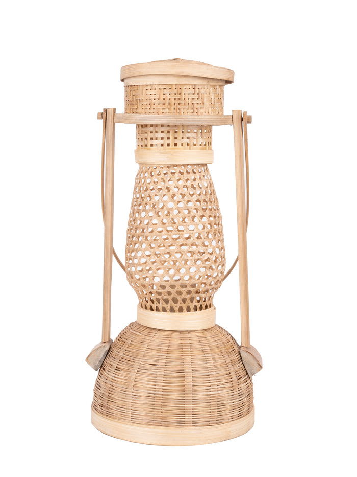 Shantiniketan Art - Bamboo Weave Lantern Decorative Showpiece - The Heritage Artifacts