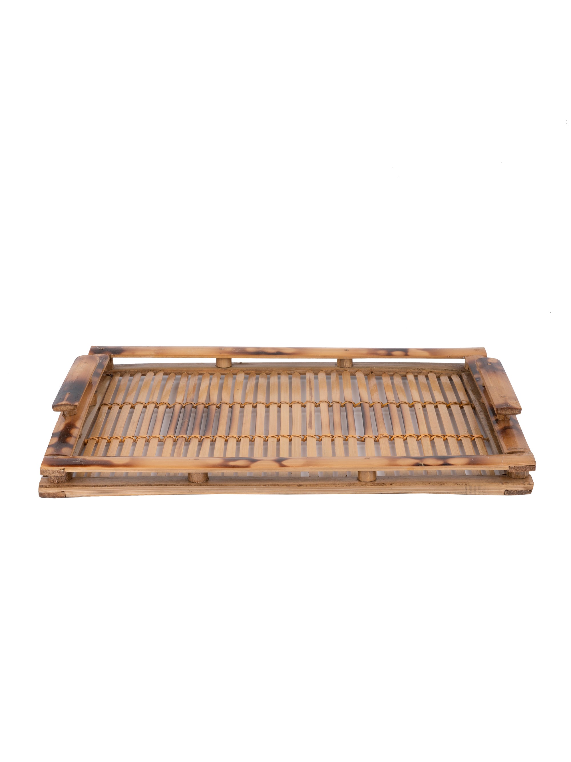 Shantiniketan Art - Bamboo Strips Serving Tray - The Heritage Artifacts