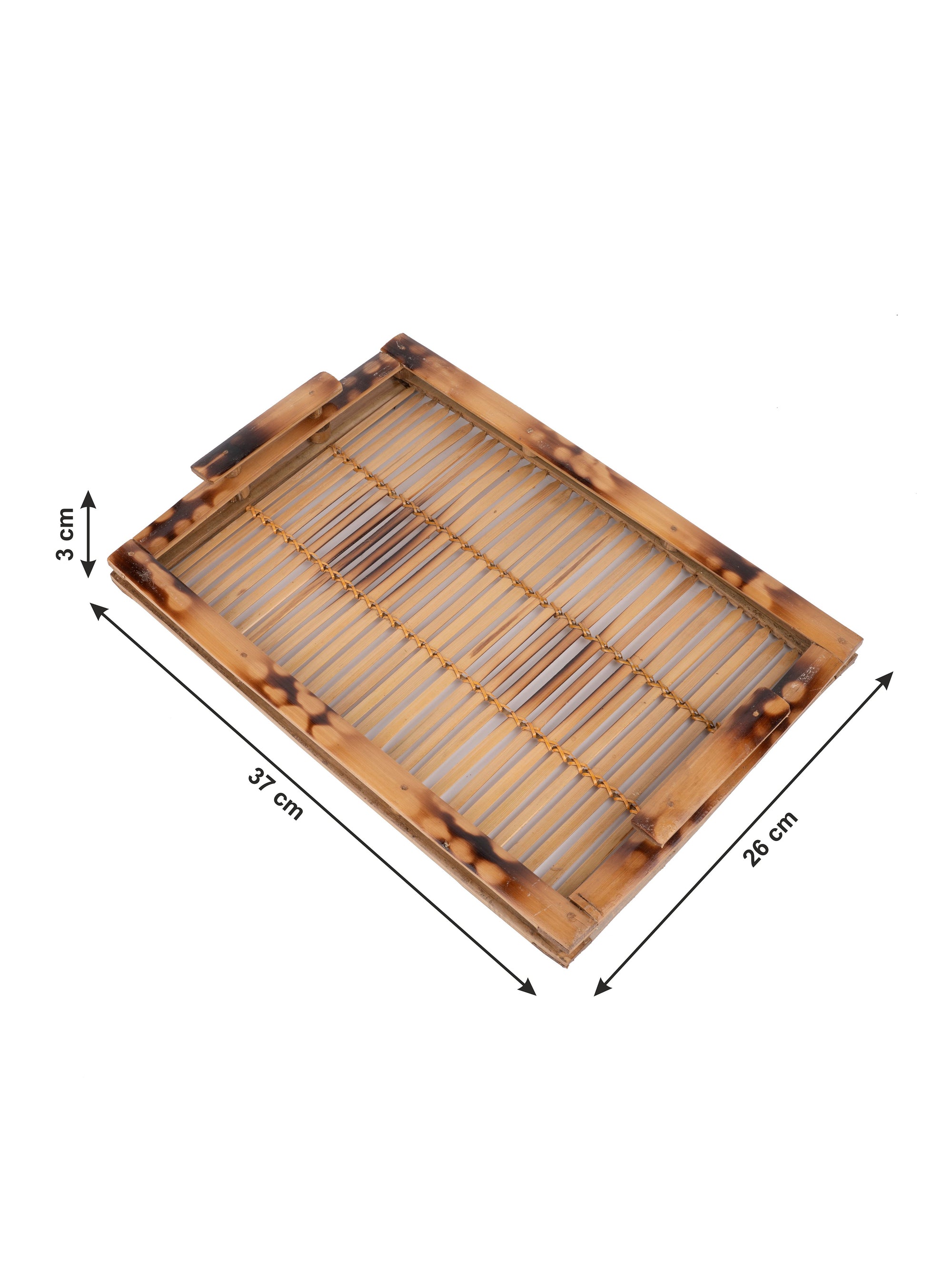 Shantiniketan Art - Bamboo Strips Serving Tray - The Heritage Artifacts