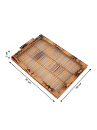 Shantiniketan Art - Bamboo Strips Serving Tray - The Heritage Artifacts