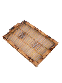 Shantiniketan Art - Bamboo Strips Serving Tray - The Heritage Artifacts