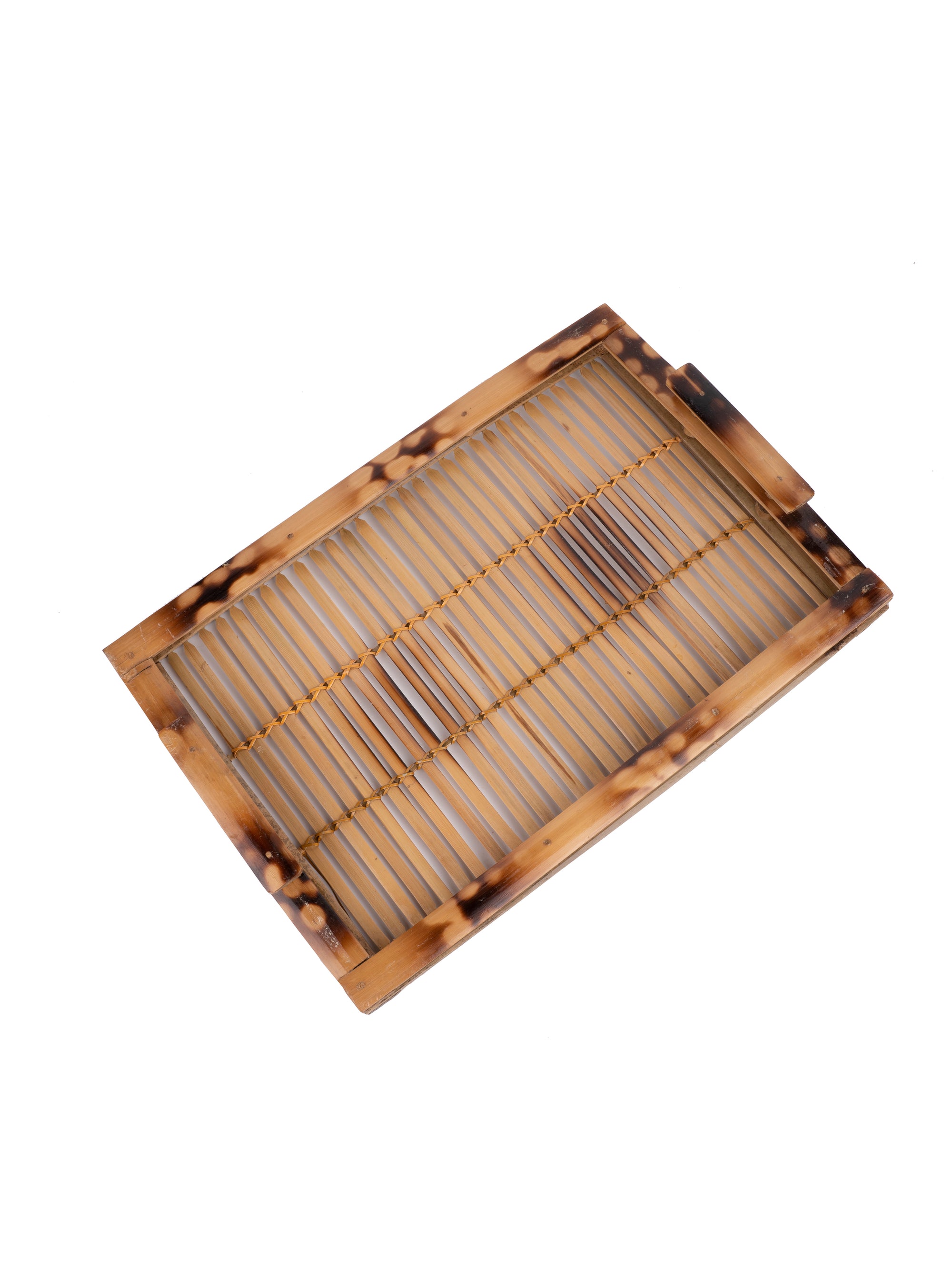 Shantiniketan Art - Bamboo Strips Serving Tray - The Heritage Artifacts