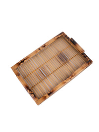 Shantiniketan Art - Bamboo Strips Serving Tray - The Heritage Artifacts