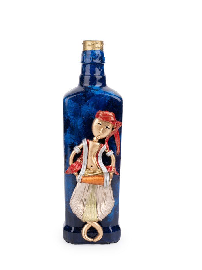Shantiniketan Art - Resin Craft on Bottle Home Decor - The Heritage Artifacts