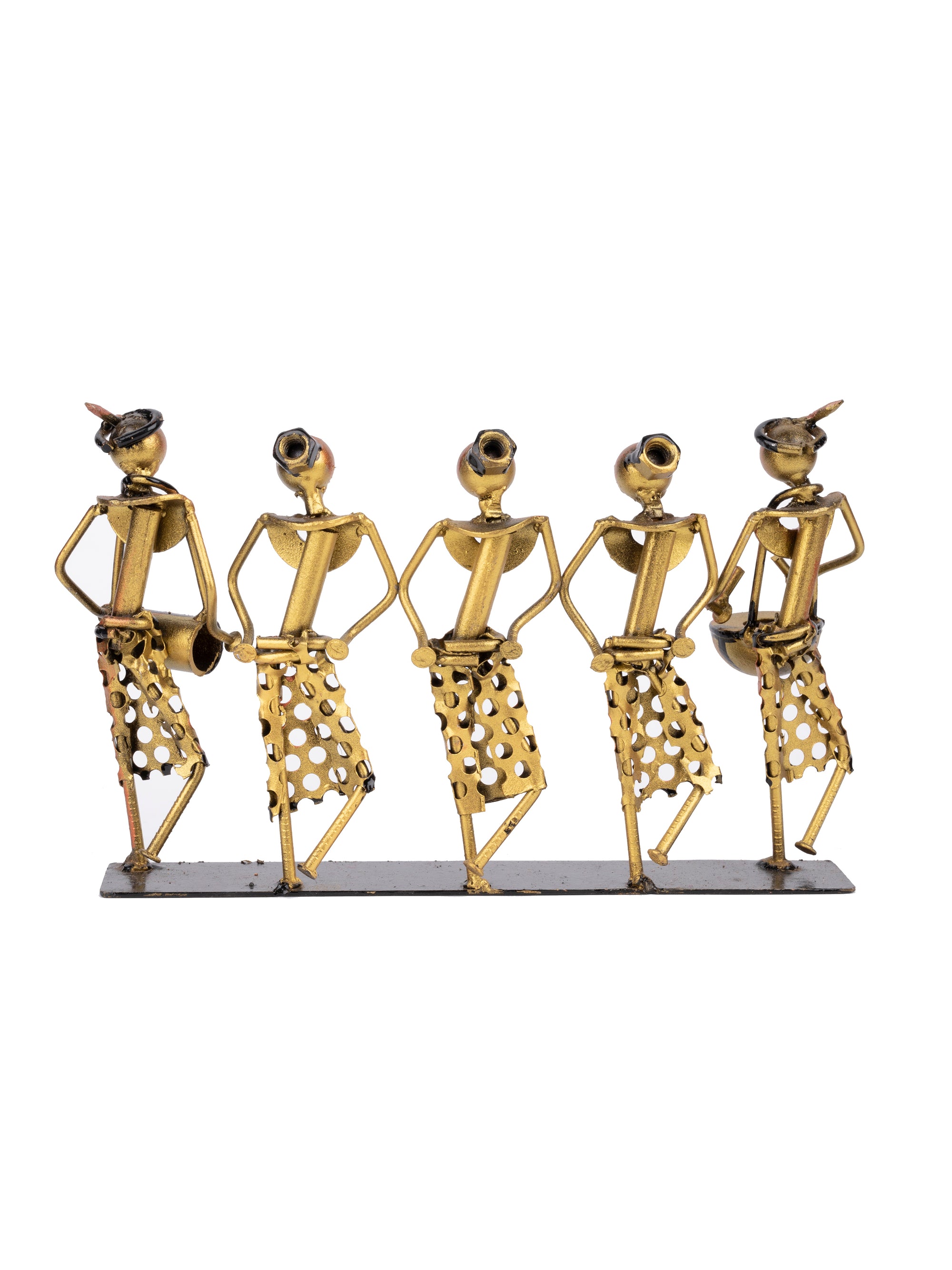 Shantiniketan Art - Tribal Folk Dance Metal Decor Showpiece - The Heritage Artifacts