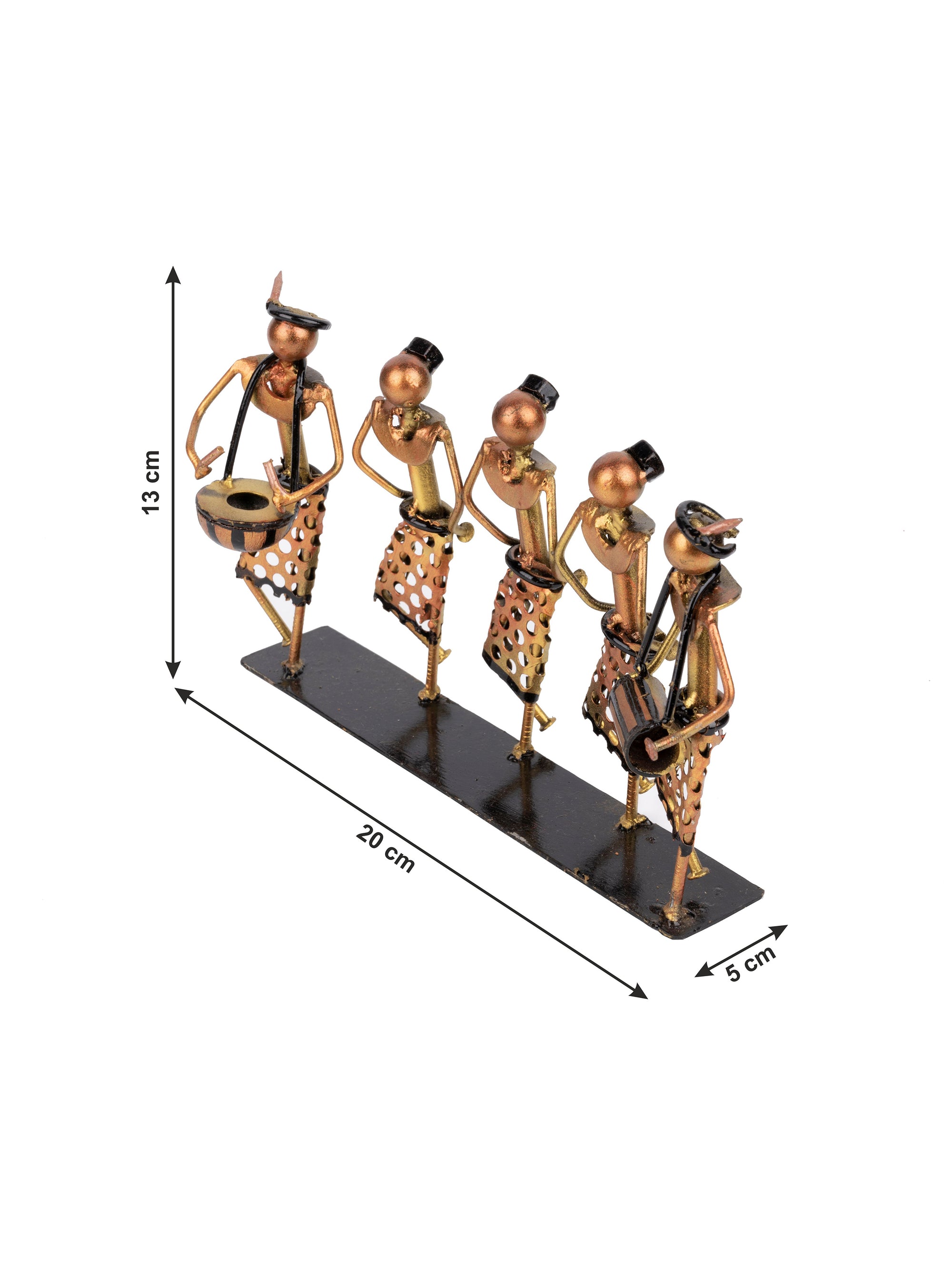 Shantiniketan Art - Tribal Folk Dance Metal Decor Showpiece - The Heritage Artifacts