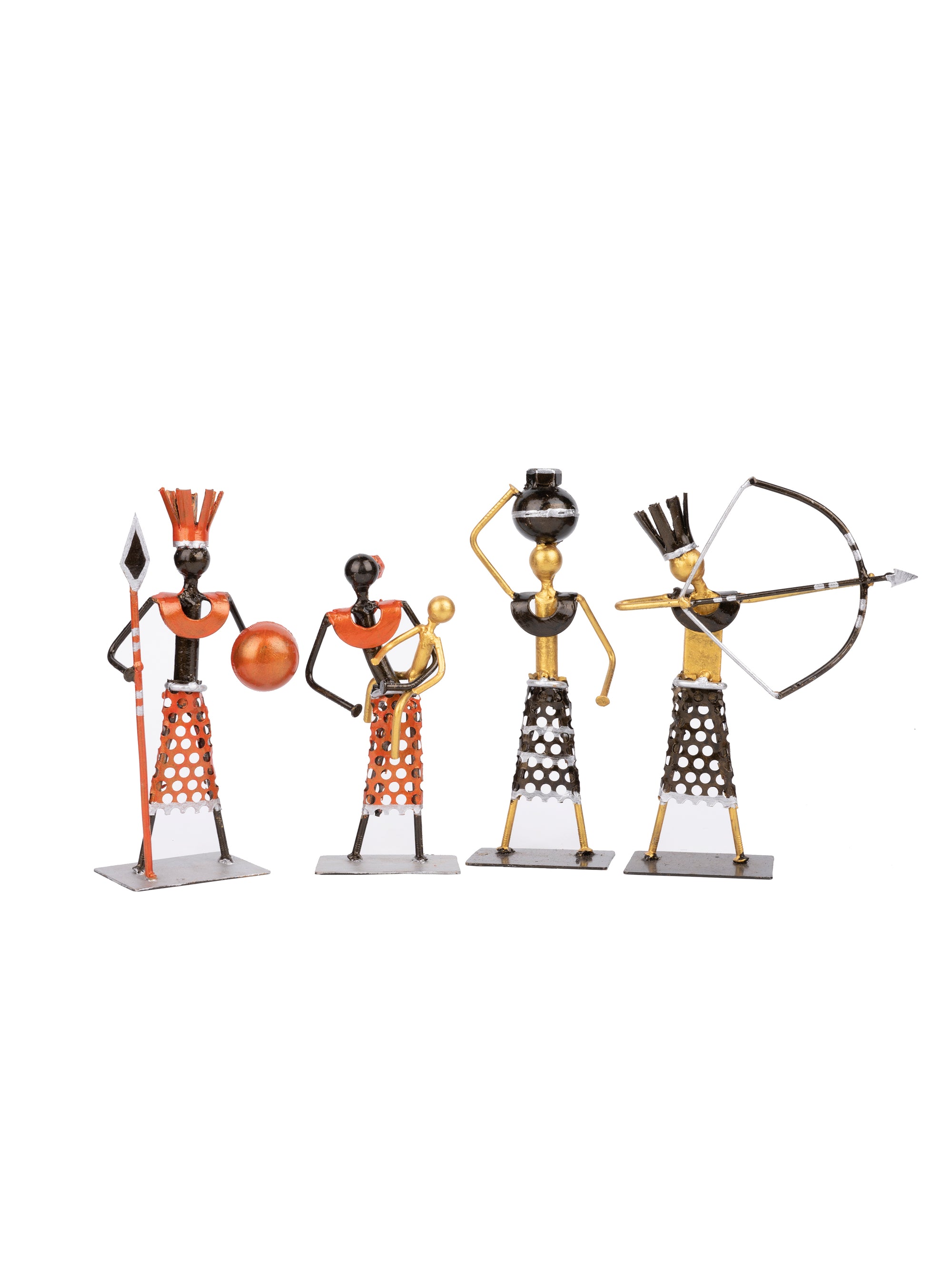 Shantiniketan Art - Tribal Family Metal Decor Showpiece - The Heritage Artifacts