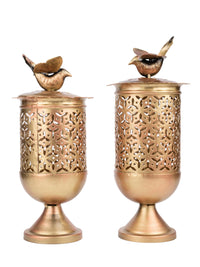 Metal Crafted Tea Light Candle Holder - Set of 2 - The Heritage Artifacts