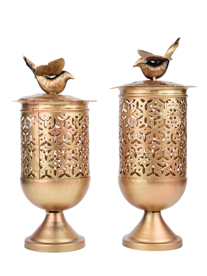 Metal Crafted Tea Light Candle Holder - Set of 2 - The Heritage Artifacts