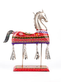 Majestic Horse On Stand With Chiming Bells - 13 inches height - The Heritage Artifacts