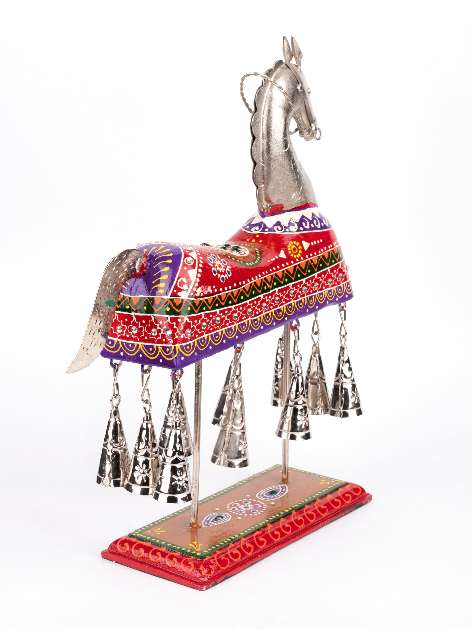 Majestic Horse On Stand With Chiming Bells - 13 inches height - The Heritage Artifacts