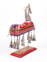 Majestic Horse On Stand With Chiming Bells - 13 inches height - The Heritage Artifacts