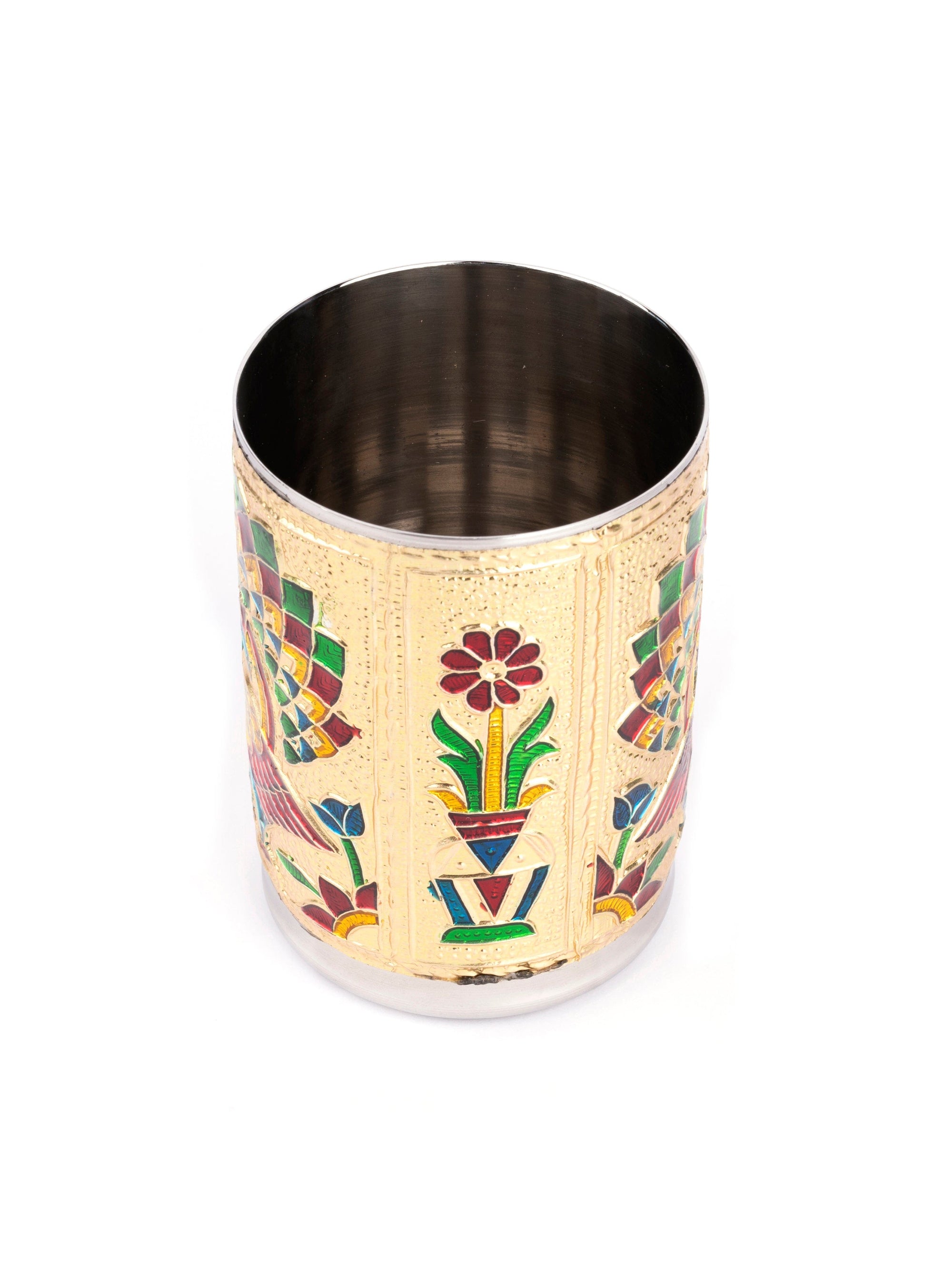 Meenakari Design Drinking Water Glass / Tumbler - 200 ml - The Heritage Artifacts