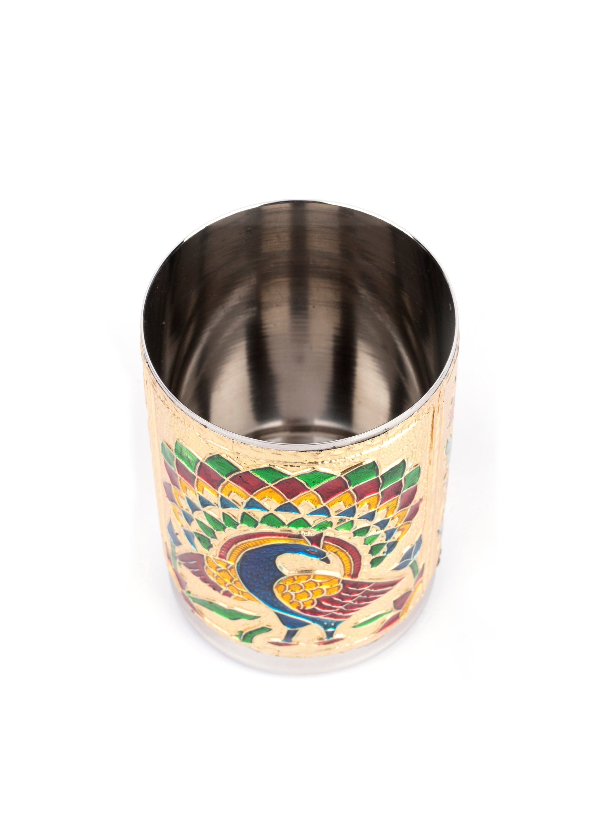 Meenakari Design Drinking Water Glass / Tumbler - 200 ml - The Heritage Artifacts
