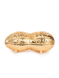 Metal Crafted Peanut / Mumfali Design Serving bowl in Golden Color - The Heritage Artifacts