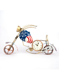 Metal Crafted Bike with Clock Decorative Showpiece - 20 inches - The Heritage Artifacts