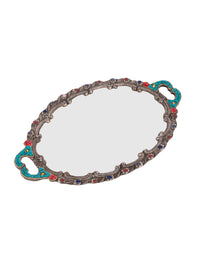 Acrylic Serving Tray with Designer Metal Crafted Borders - The Heritage Artifacts