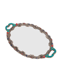 Acrylic Serving Tray with Designer Metal Crafted Borders - The Heritage Artifacts