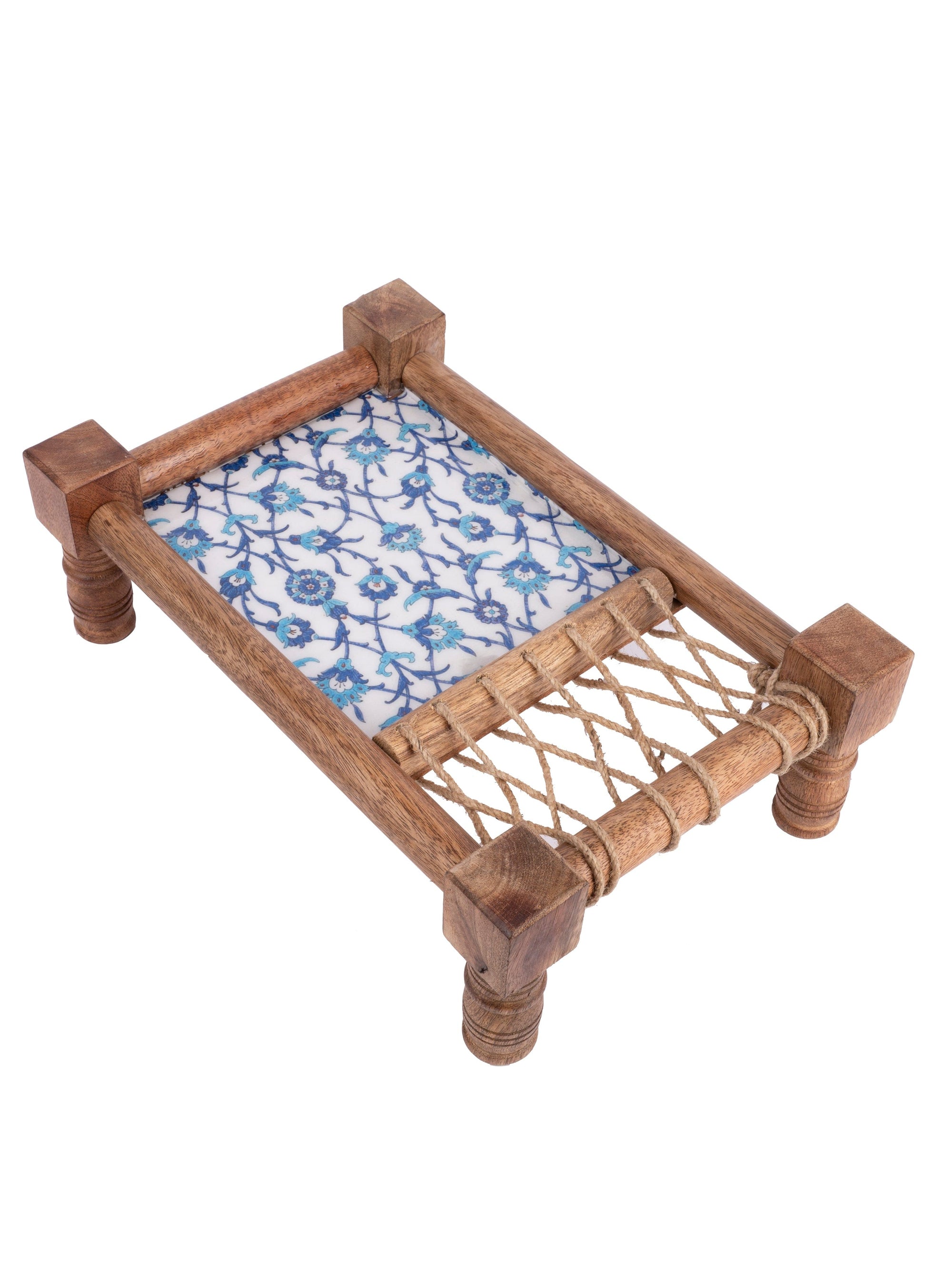Cot / Charpai / Khat design Serving Platter made of Wood - The Heritage Artifacts