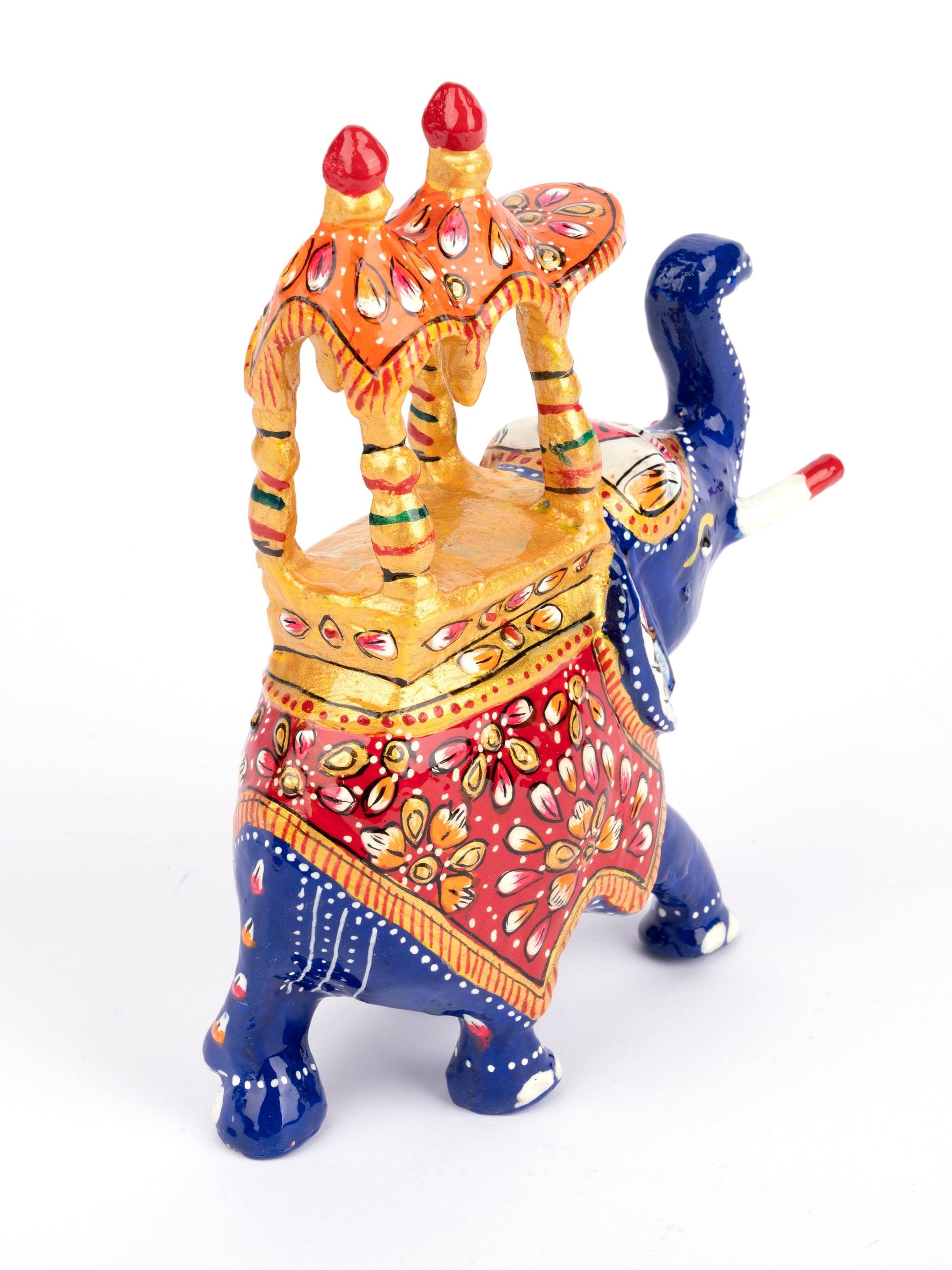 Meenakari Metal Blue Ambabari Elephant Decorative Showpiece - The Heritage Artifacts