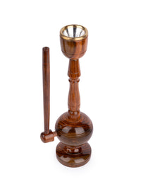 Modern Design Wooden Hookah Decorative Showpiece - 11 inches height - The Heritage Artifacts