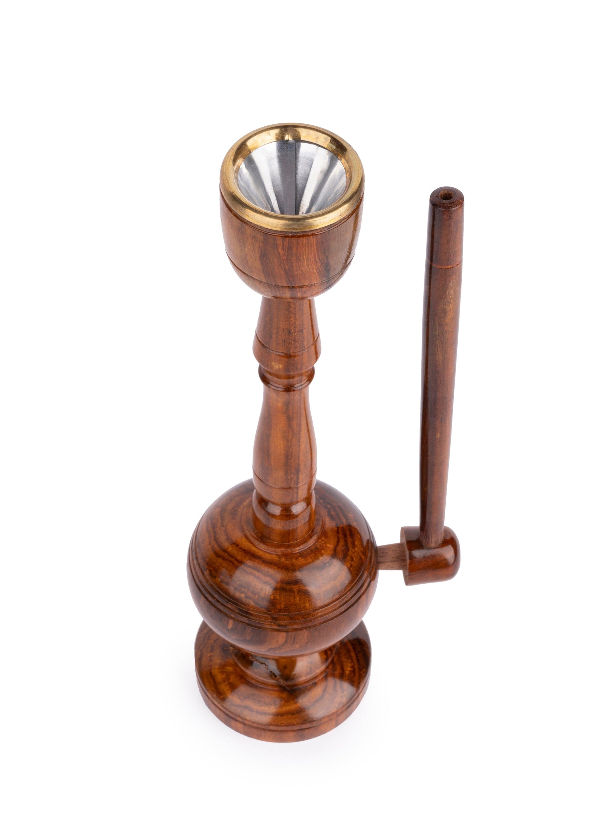 Modern Design Wooden Hookah Decorative Showpiece - 11 inches height - The Heritage Artifacts