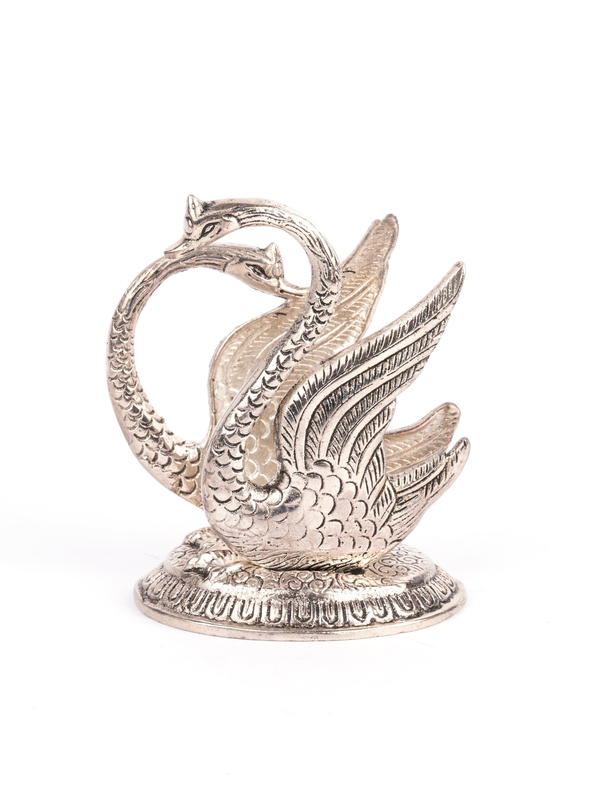 Aluminium Metal Silver Swan shaped Napkin / Tissue Paper holder - The Heritage Artifacts