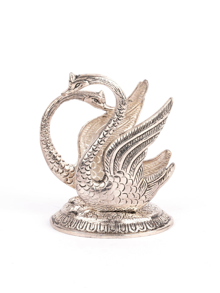 Aluminium Metal Silver Swan shaped Napkin / Tissue Paper holder - The Heritage Artifacts