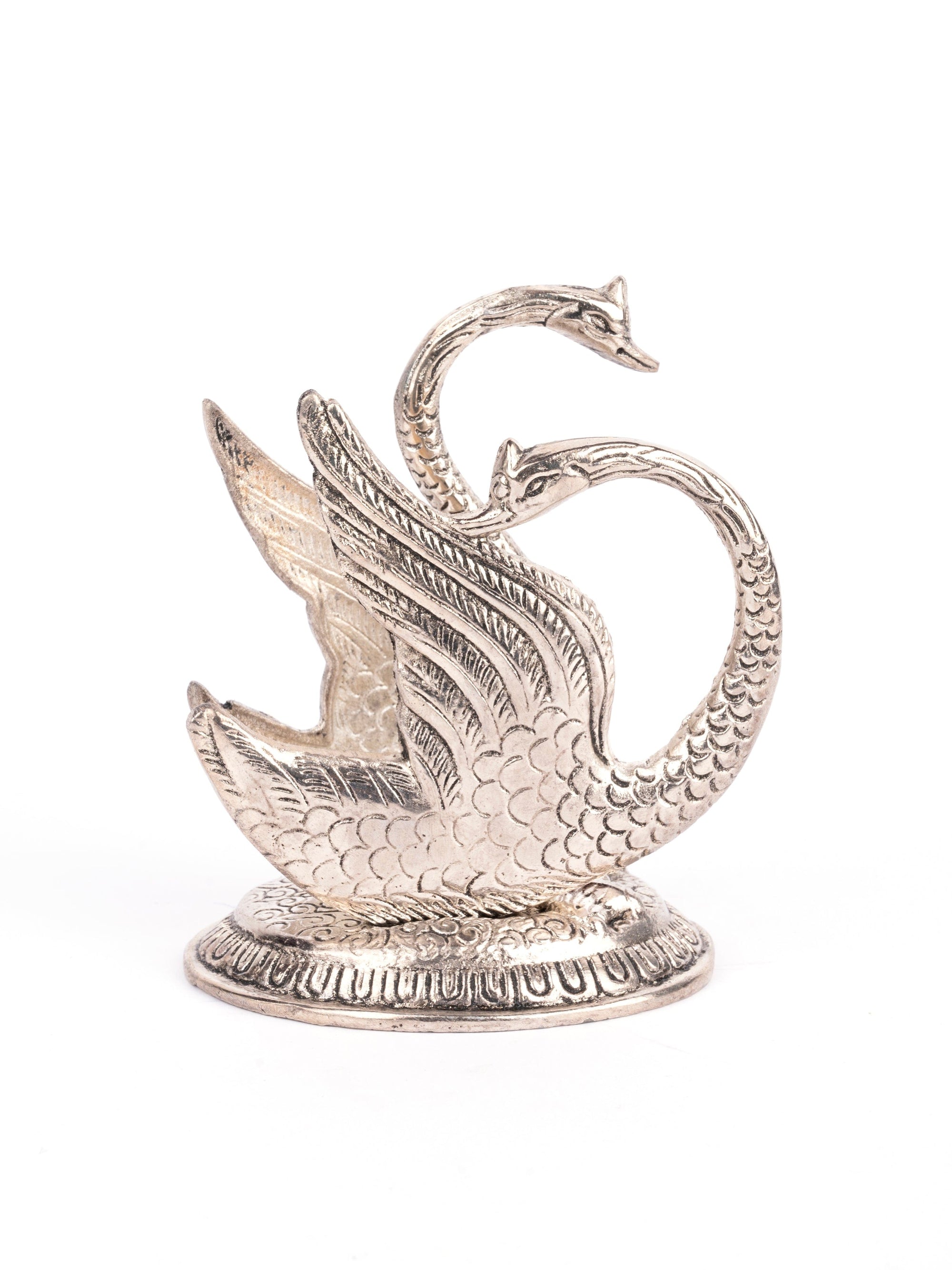 Aluminium Metal Silver Swan shaped Napkin / Tissue Paper holder - The Heritage Artifacts