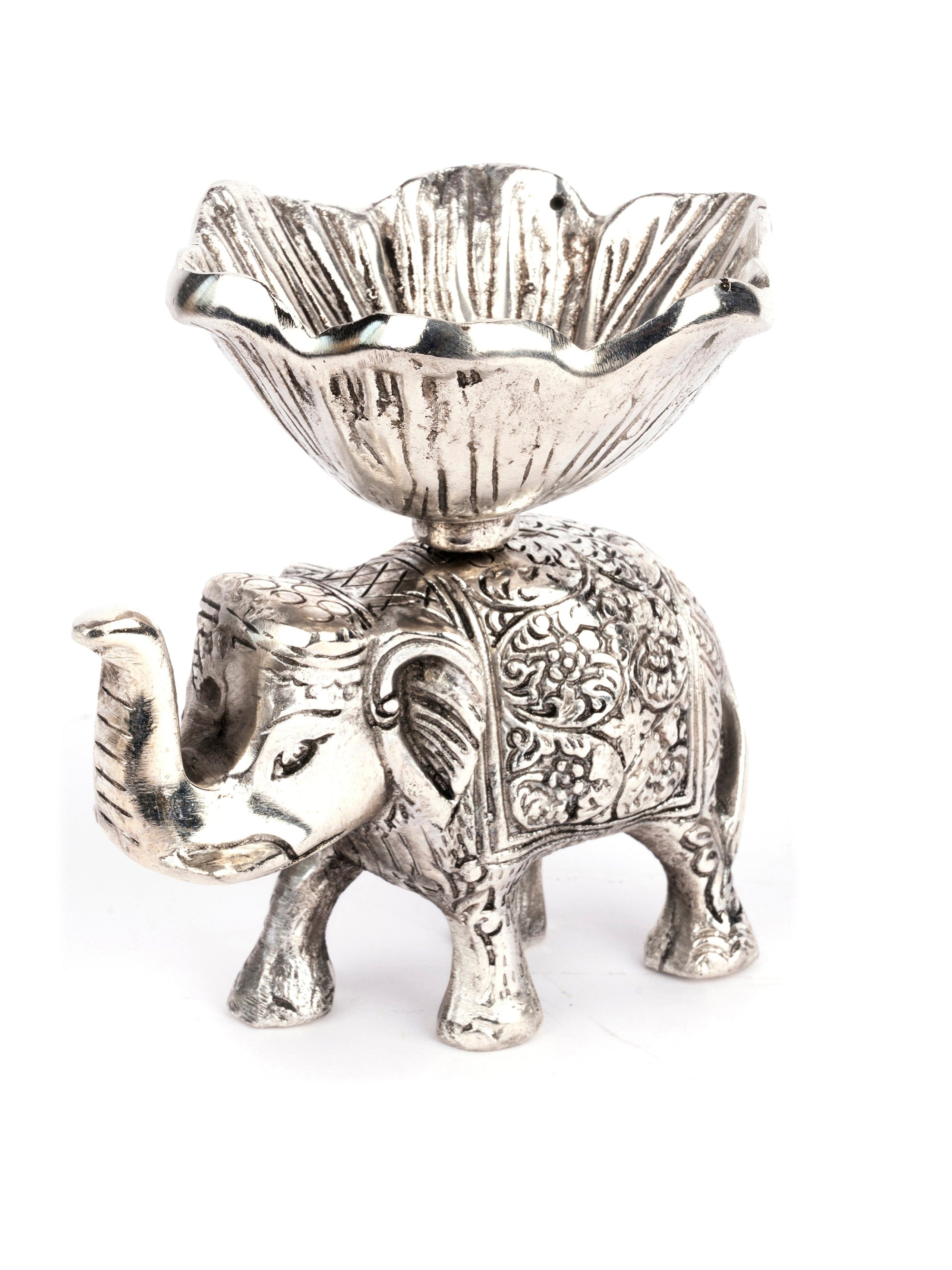 Metal Elephant Serving Bowl for Snacks, Dry fruits Even T light Candles - The Heritage Artifacts