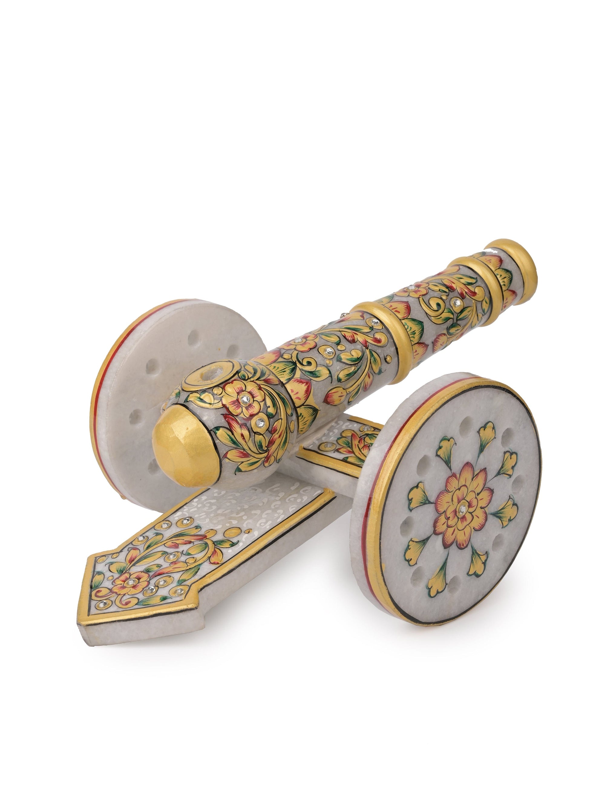 Meenakari work Marble Canon Decorative Showpiece - The Heritage Artifacts