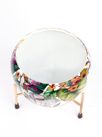 Colorful Metal Planter with Stand - 6 inches height - The Heritage Artifacts