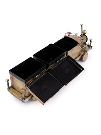 Metal Crafted Train Design Dry Fruit Holder with 3 Compartments - The Heritage Artifacts
