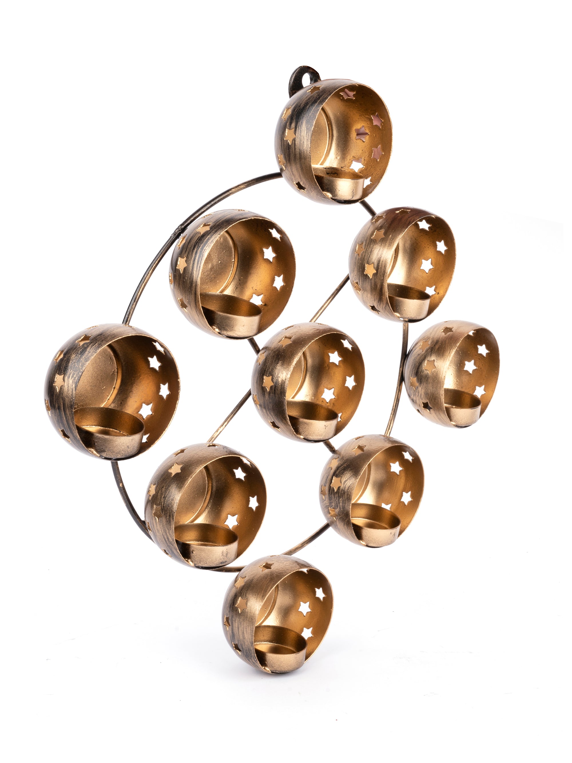 Metal Crafted Wall Mounted 9 unit Tea Light Candle Holder - The Heritage Artifacts
