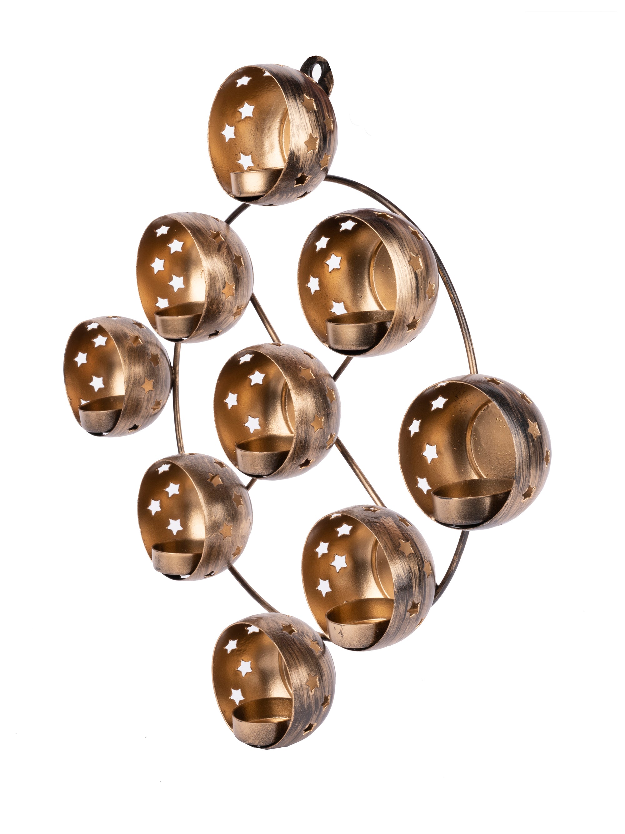 Metal Crafted Wall Mounted 9 unit Tea Light Candle Holder - The Heritage Artifacts