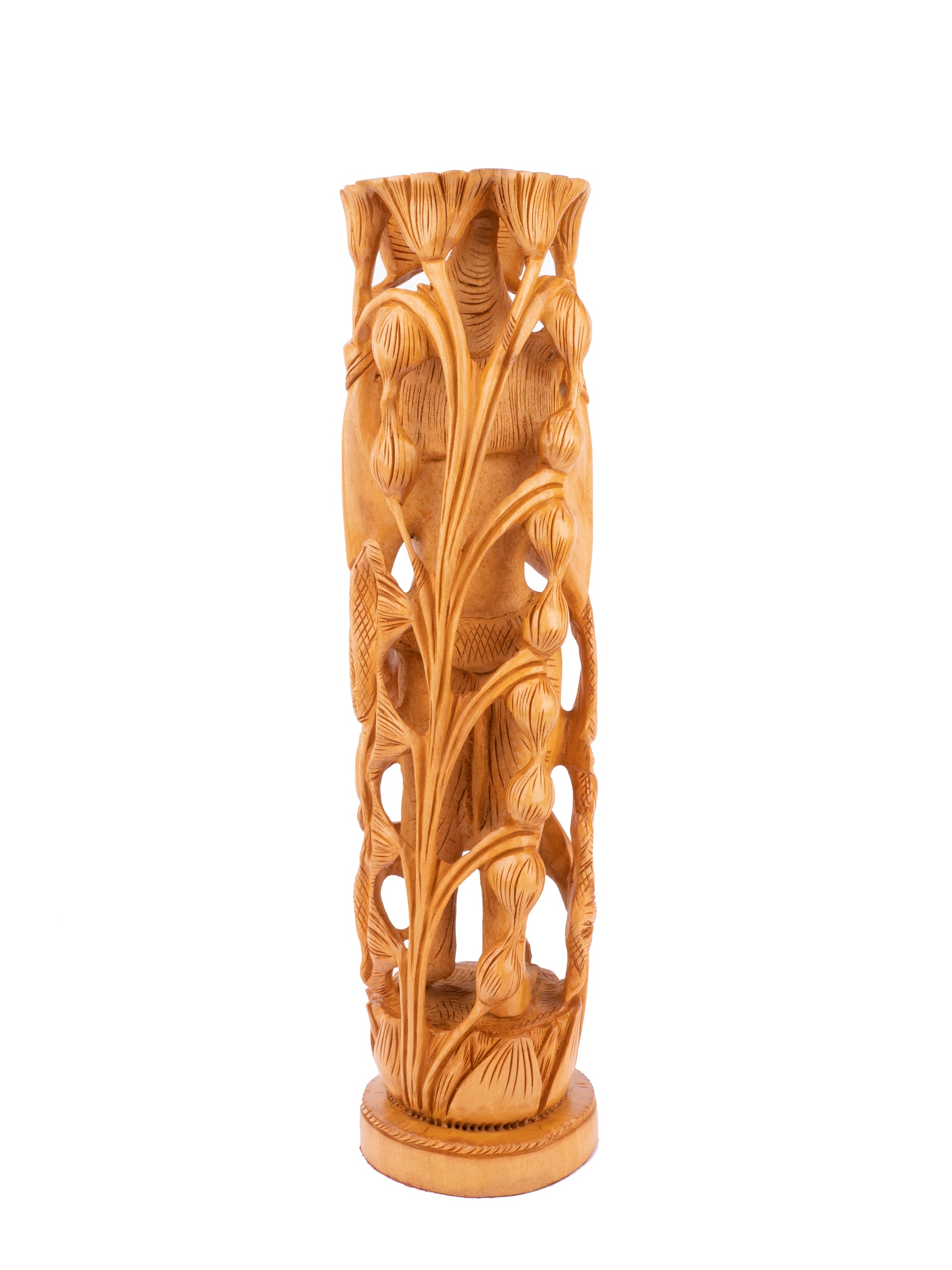 Kadam wood carved Lord Shiva statue - 12 inches height - The Heritage Artifacts