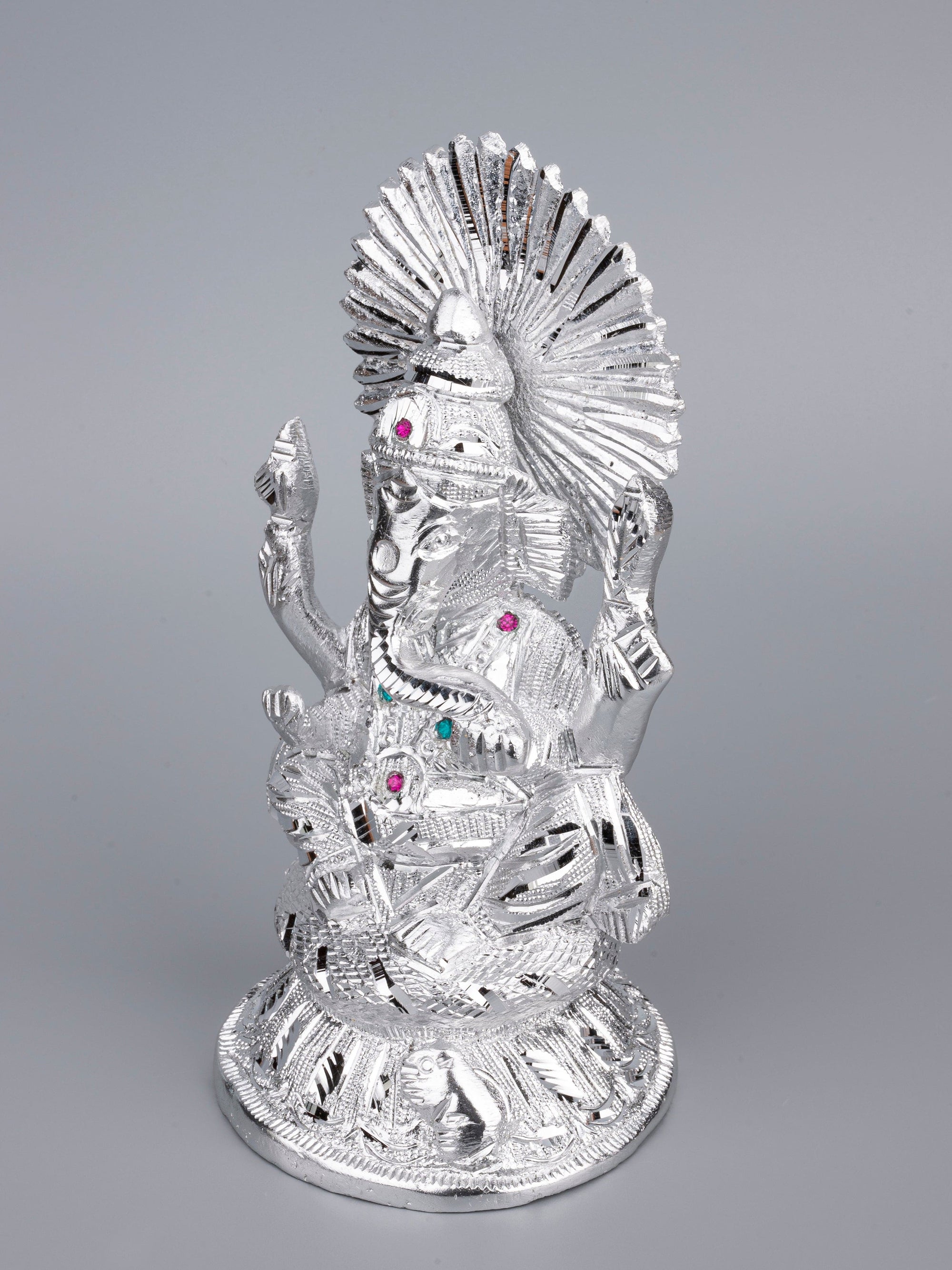 Zinc Metal Handcrafted Lord Ganesha Statue - 8 inches height - The Heritage Artifacts
