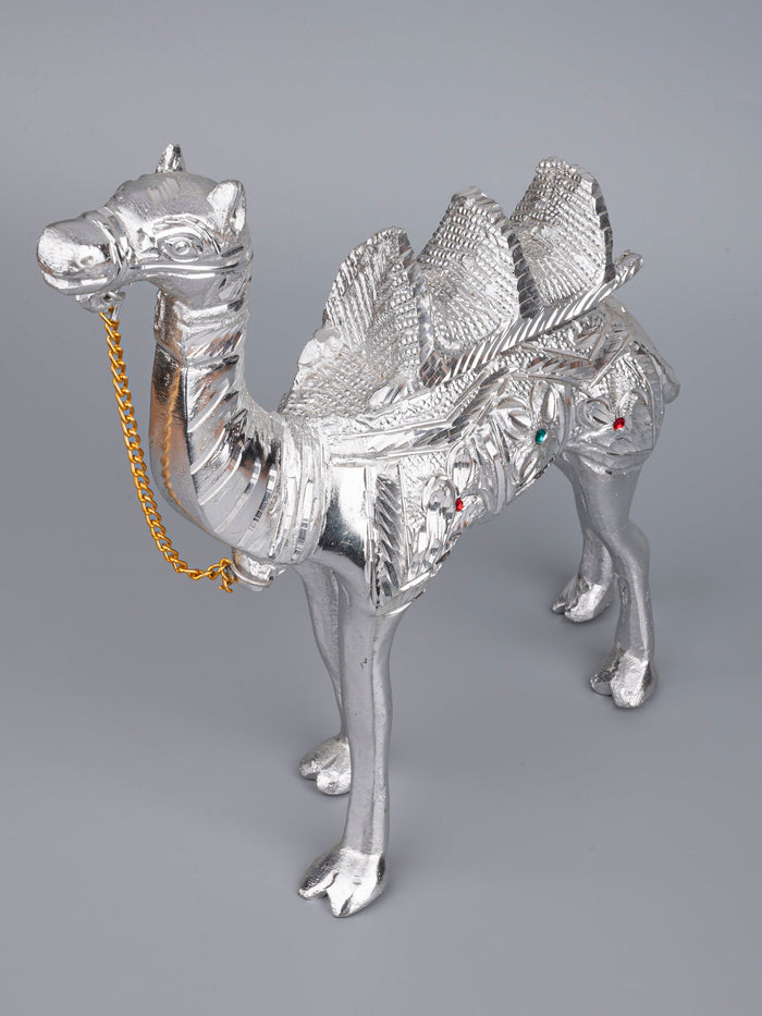 Zinc Metal Handcrafted Rajasthan Camel Decorative Showpiece - 8 inches height - The Heritage Artifacts