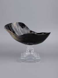 Natural Buffalo Horn Bowl on Acrylic Stand, Decorative Showpiece - The Heritage Artifacts